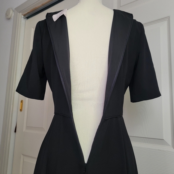 Gal Meets‎ Glam Edith City Crepe Fit & Flare Classic Black Midi Dress Size 6 - Picture 9 of 13